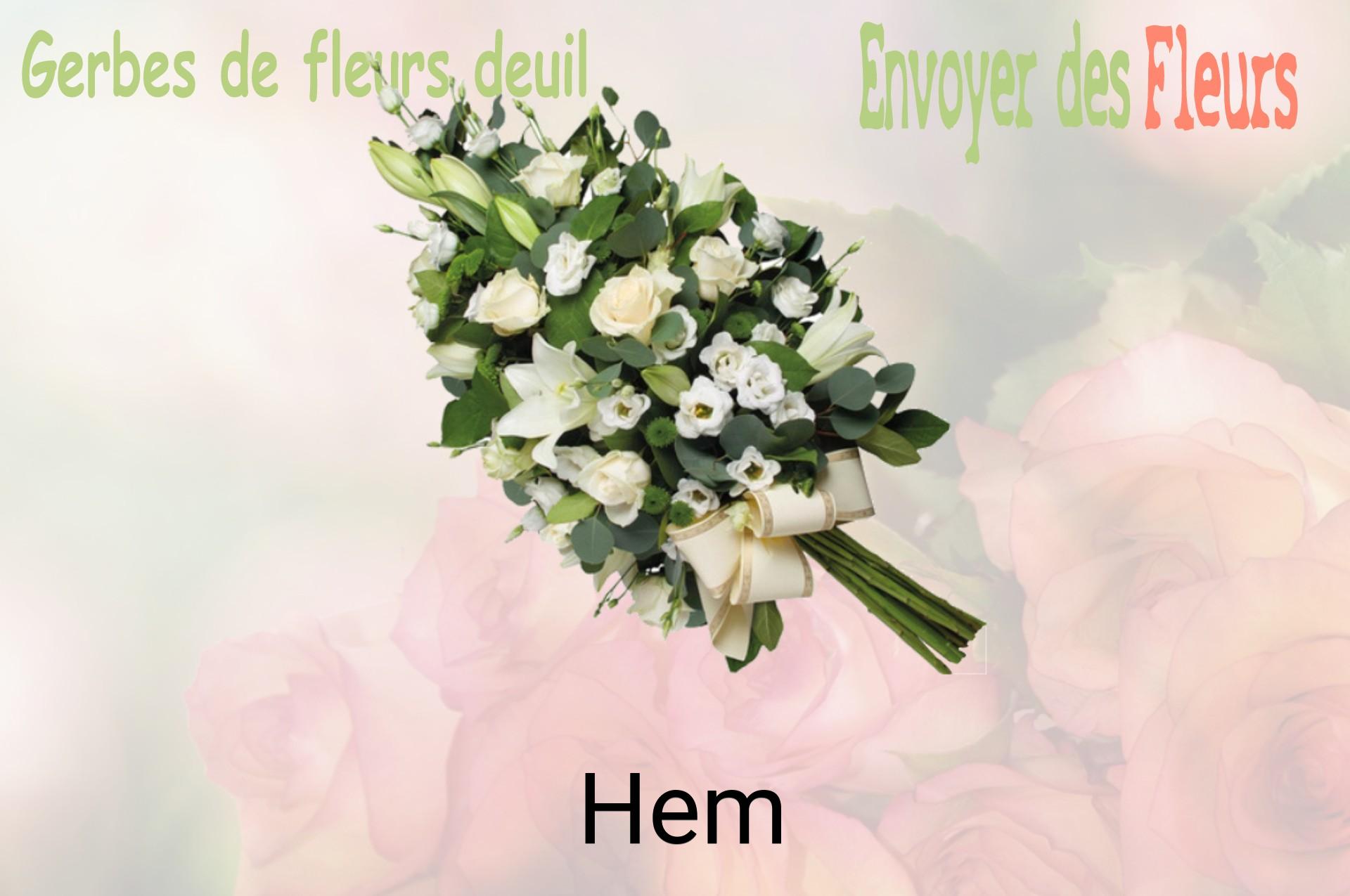 Gerbe de fleurs de deuil livrée à Hem